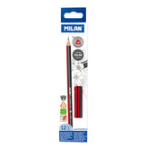 LAPIZ MILAN TRIANGULAR GRAFITO HB CON GOMA | 12 UNIDADES | (MILAN)